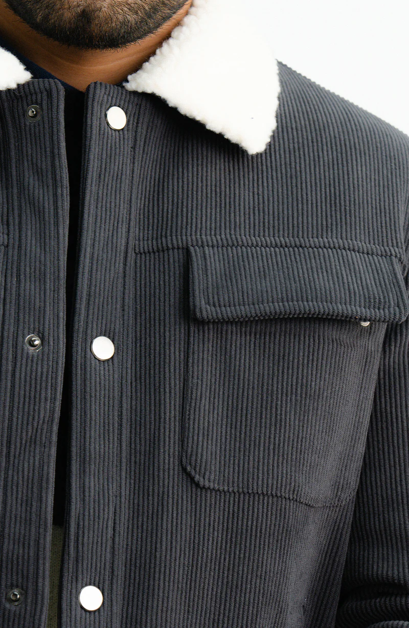 SHERPA-COLLARED SUEDE-EFFECT JACKET - Image 2