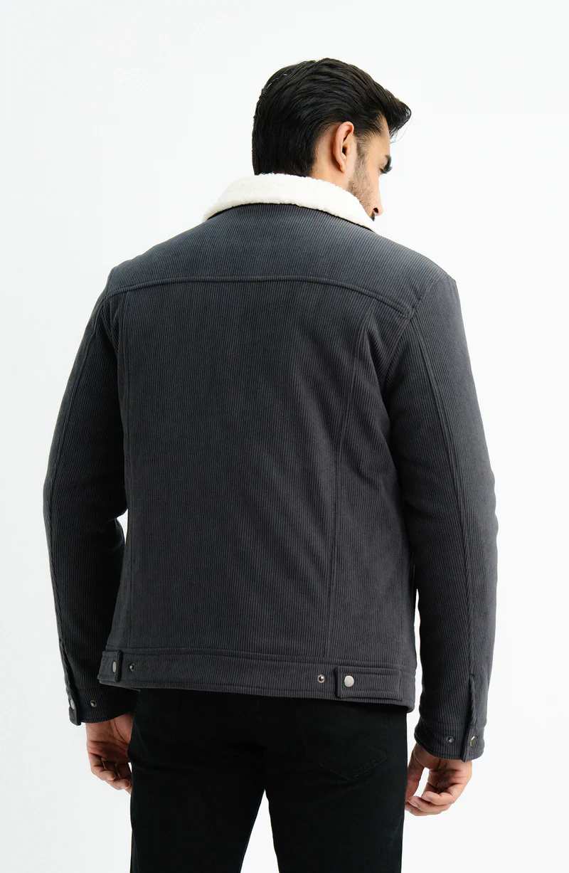 SHERPA-COLLARED SUEDE-EFFECT JACKET - Image 4