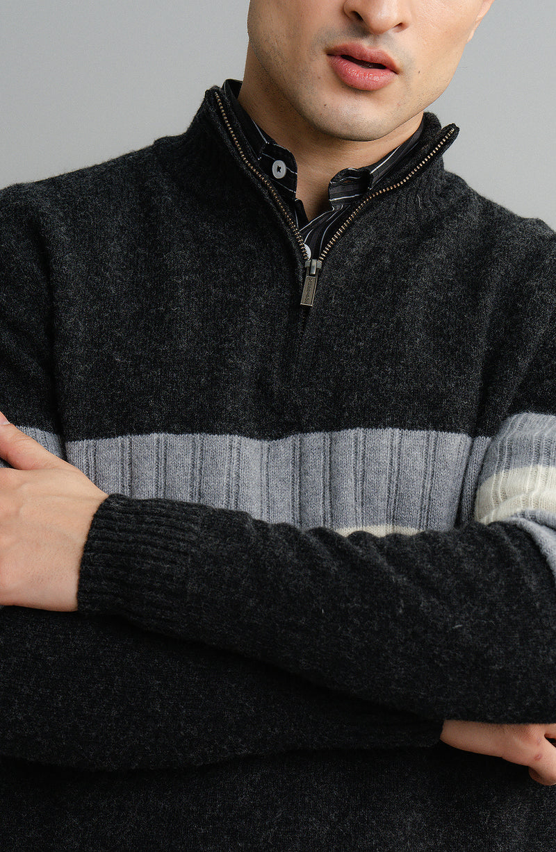 Full Sleeves Lambs Wool Half Zipper - Image 4