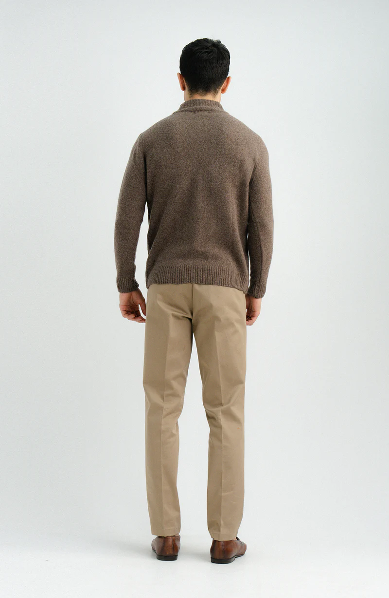 Light Brown Half Zipper Sweater - Image 4